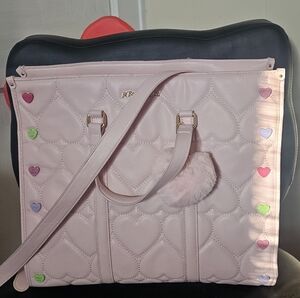 💖 Pastel Pink Heart Pink Quilted Heart Tote Bag Betesy Johnson
